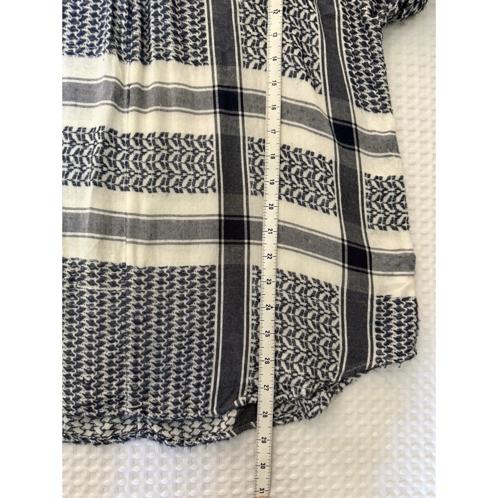 Rails x Anthropologie LILY YARN-DYED Sapphire Jacquard Blue Baja Top SM Hippie - Picture 7 of 9